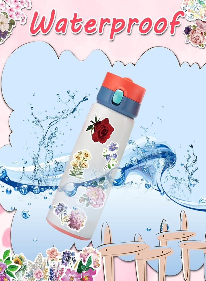 AOWDIAO 150 Pcs Flower Stickers Waterproof Floral Vinyl Stickers Decals for Water Bottles Laptop Scrapbooking Journaling - Image 5